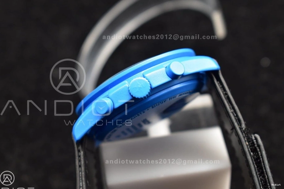 on Mission to Quartz Swatch Neptune Nylon Moonwatch Omega Bioceramic x Strap 0107